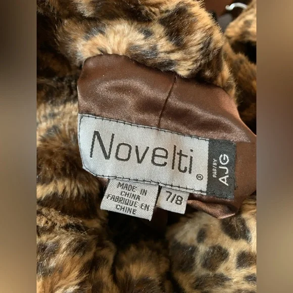 Vintage Amazing Sexy Classy Boho Soft Faux Fur Leopard Print High Collared Coat - Picture 15 of 16